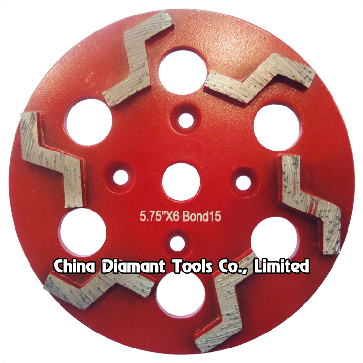 Diamond grinding plate for concrete - Z shape segments