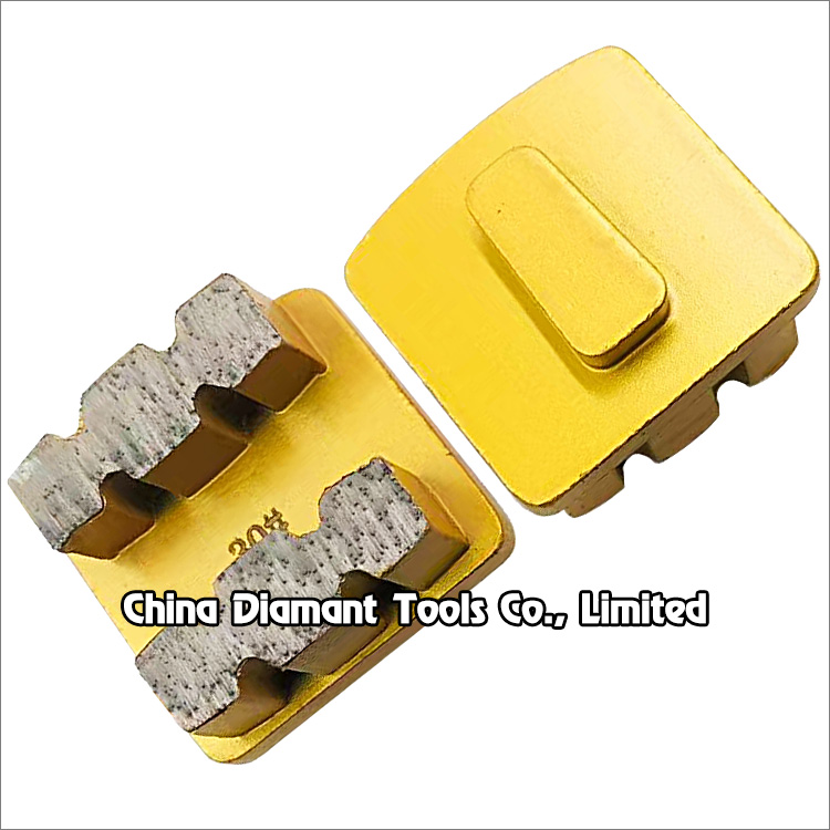 Diamond grinding shoe for Redi-lock holder of Husqvarna grinders - double serrated segments