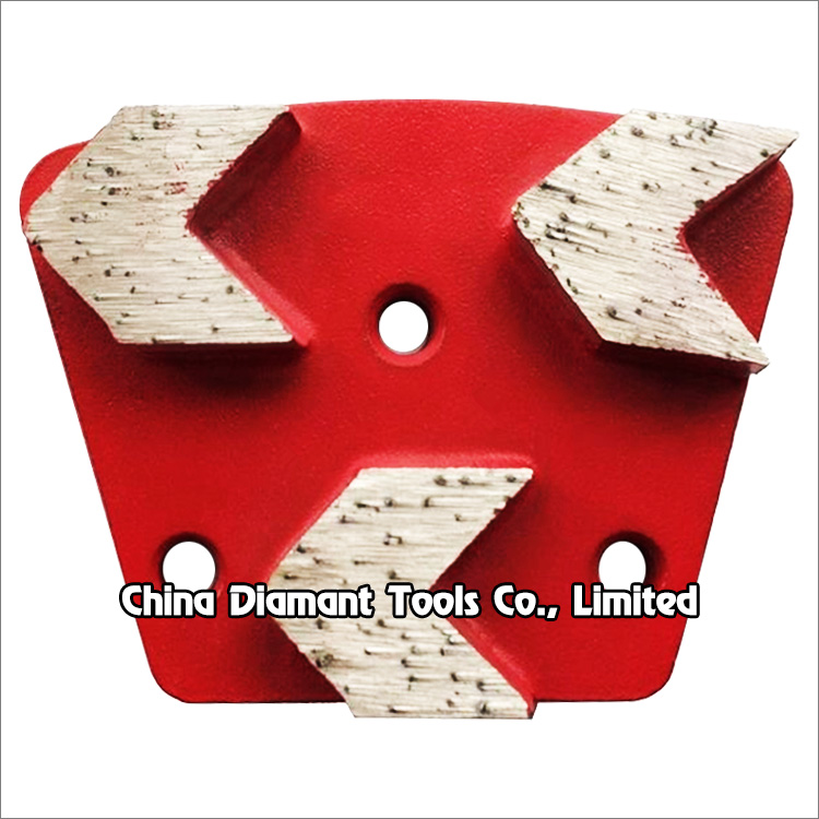 Trapezoid diamond grinding shoes concrete terrazzo floor pads - arrow segments