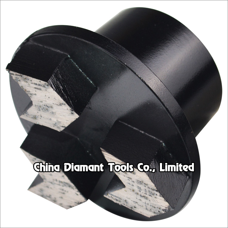 Diamond plugs for concrete grinding - arrow segments