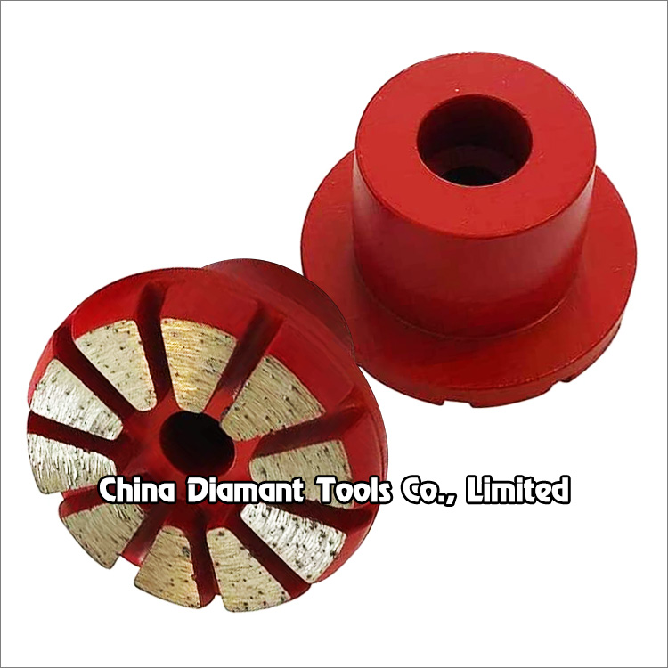 Diamond plugs for concrete grinding - trapezoid segments