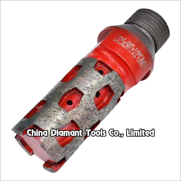 Diamond finger bit for granite grinding - crown column segment