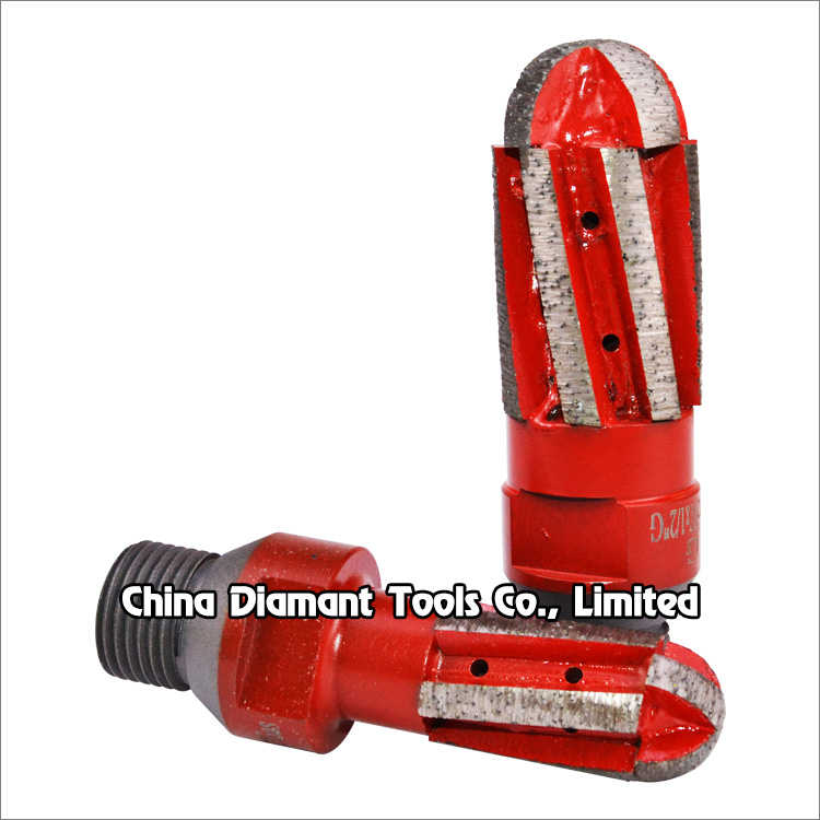 Diamond finger bits for granite grinding - twisted & half ball segments