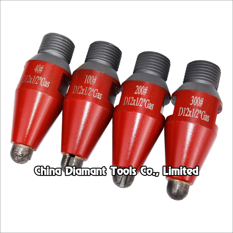 Diamond finger bits for granite grinding - ball segment with U slot