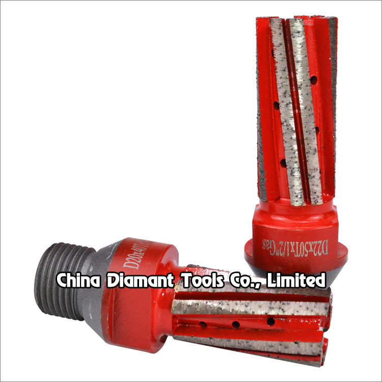 Diamond finger bits for granite grinding - double twisted segments