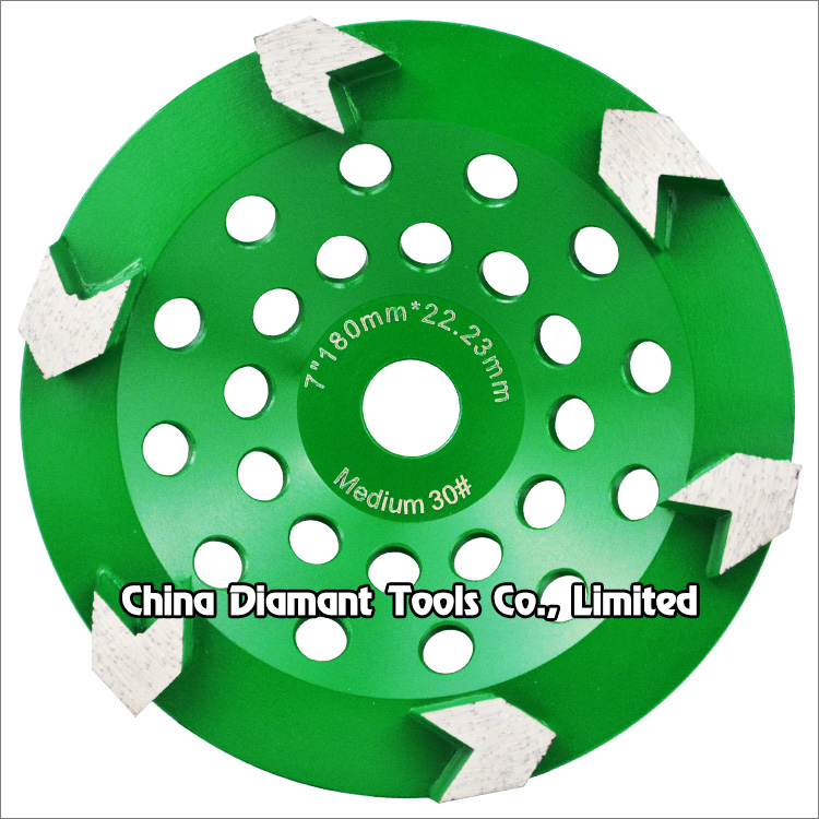 Diamond grinding cup wheels for concrete - big arrow segments